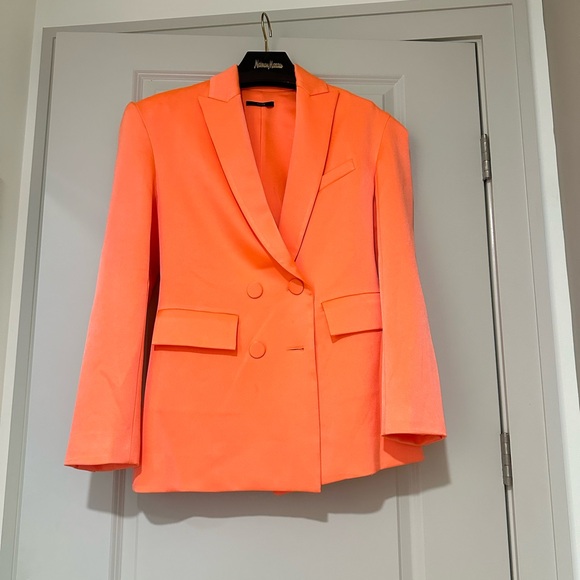 ALEX PERRY Wells Crêpe Satin Blazer UK Size 4 - Picture 4 of 9
